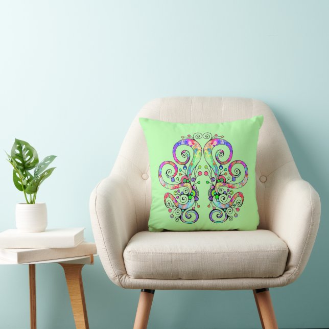 Spiral Heart Hand Painted Design 4 Cushion (Chair)