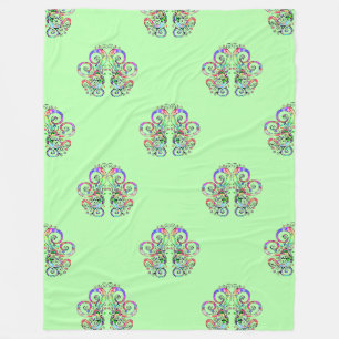 Spiral Heart Hand Painted Design 4 Fleece Blanket