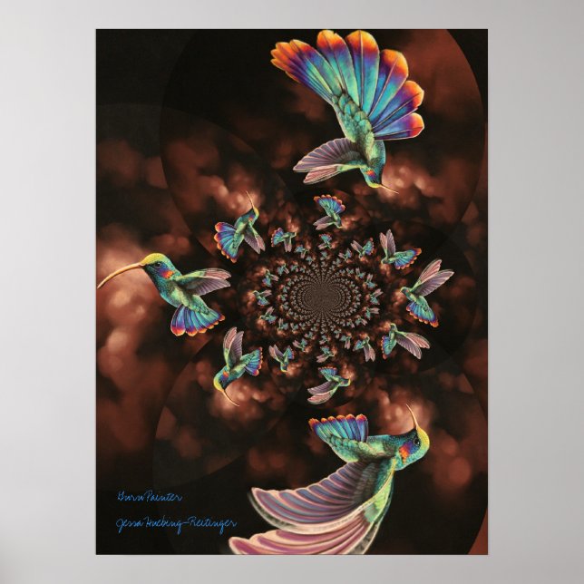 Spiral Hummingbird Poster (Front)