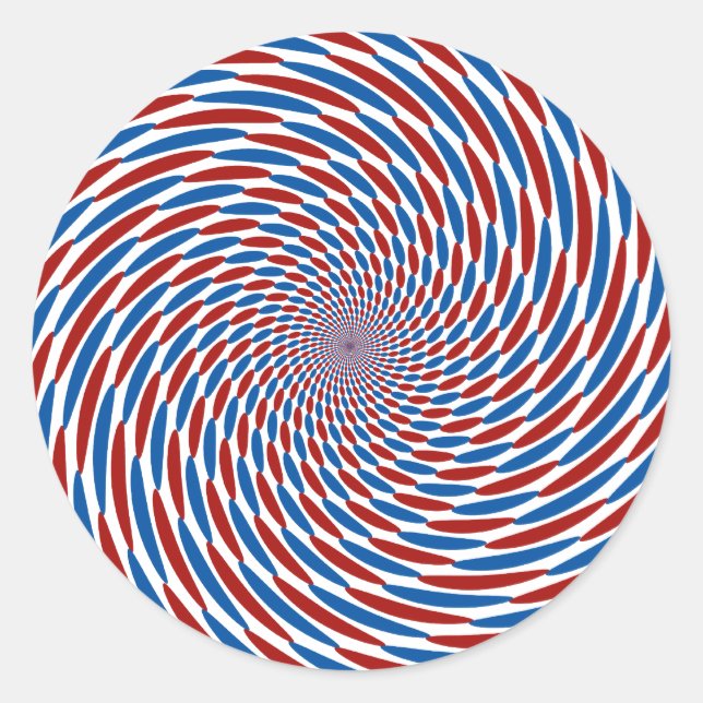 Spiral Illusion Burst Classic Round Sticker (Front)