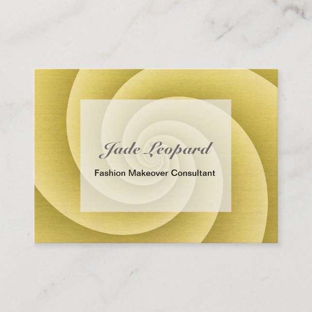 Spiral in Gold Brushed Metal Texture Print Business Card (Front)