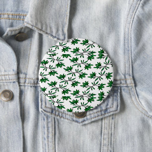 Spiral leafy background 10 cm round badge