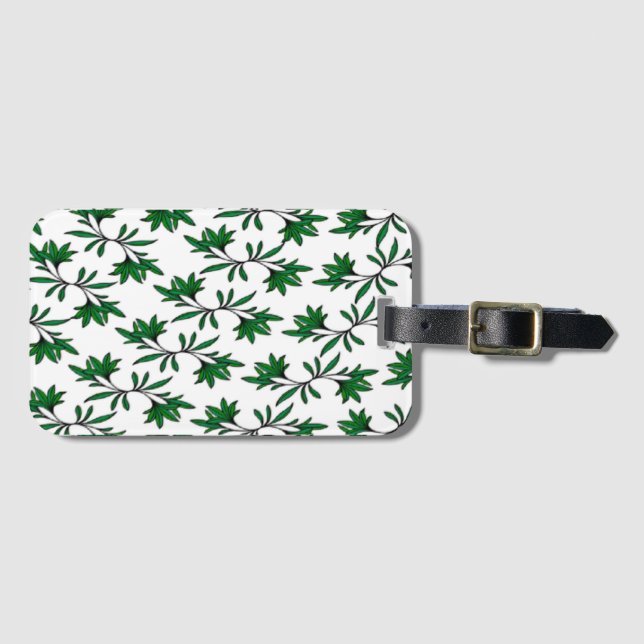 Spiral leafy background luggage tag (Front Horizontal)
