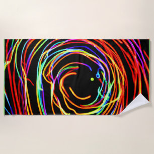 Spiral Lights Glow Beach Towel