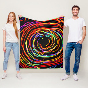 Spiral Lights Glow Fleece Blanket
