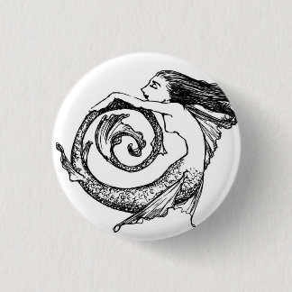 Spiral Mermaid 3 Cm Round Badge