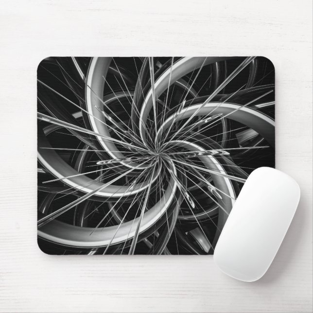 Spiral Metal Fan Blades and Spikes Mouse Pad (With Mouse)