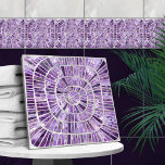 Spiral Mosaic - Amethyst on pearl Tile<br><div class="desc">Spiral Mosaic - Amethyst on pearl</div>