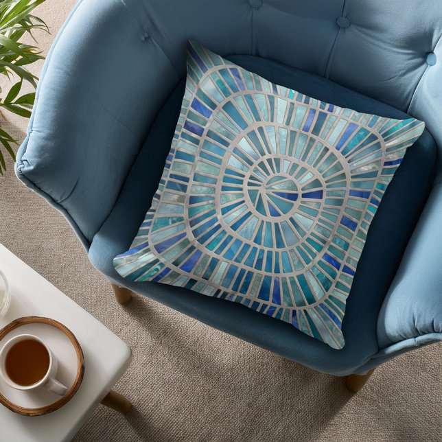 Spiral Mosaic Art - Aquamarine Cushion (Creator Uploaded)