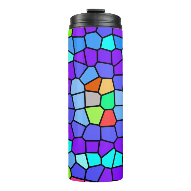 Spiral Mosaic – Vibrant Energy Thermal Tumbler (Front)