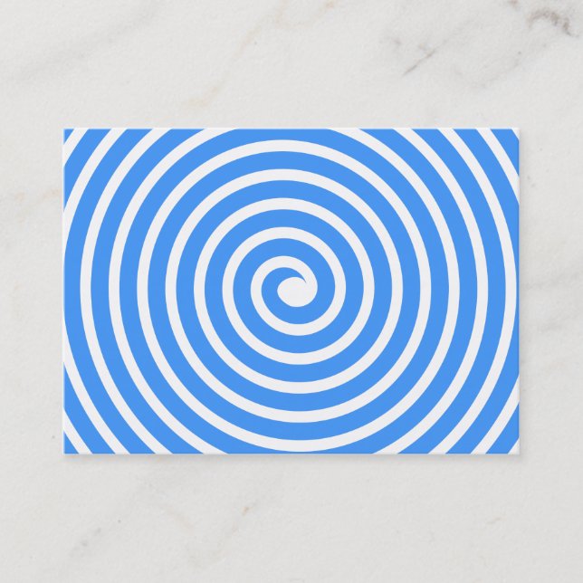 Spiral Motif - Baby Blue and White Business Card (Front)