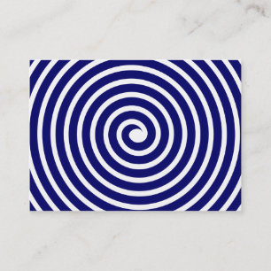 Spiral Motif - Deep Navy and White Business Card