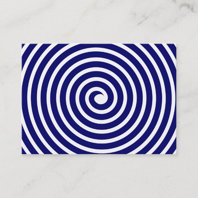 Spiral Motif - Deep Navy and White Business Card (Front)
