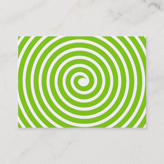 Spiral Motif - Martian Green and White Business Card (Front)