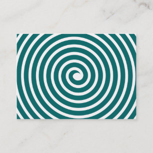 Spiral Motif - Moss Green and White Business Card