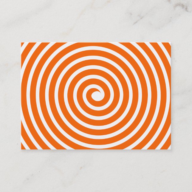 Spiral Motif - Orange and White Business Card (Front)