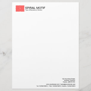 Spiral Motif - Red Letterhead Template