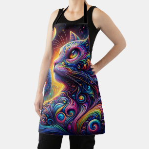 Spiral Mystic Galaxy Rainbow Cat Apron
