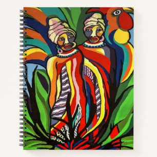 Spiral Notebook African Women Parrot