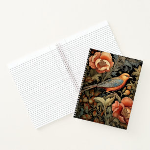 Spiral Notebook - Art Nouveau Bird Design
