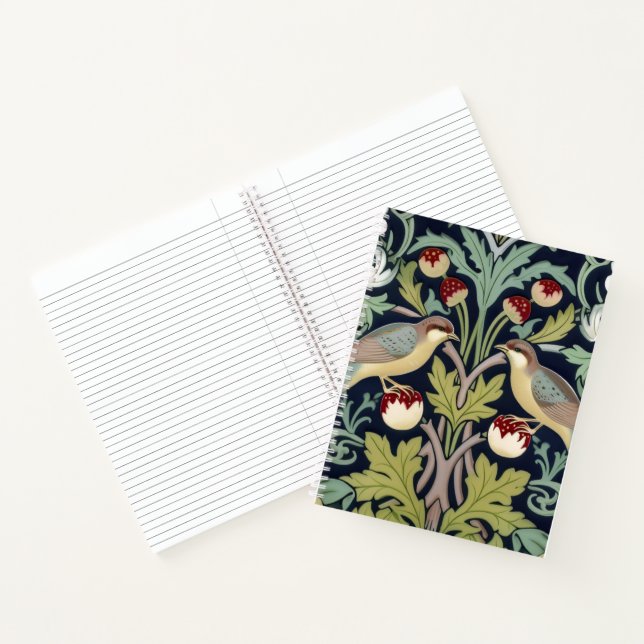 Spiral Notebook - Art Nouveau Birds Floral  (Inside)