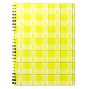 Spiral Notebook Bladder Cancer Plaid, Yellow