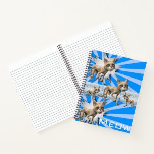 Spiral Notebook Blue Cats Meow