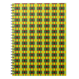 Spiral Notebook, Bright Weave 2, Red Green Yellow Notebook