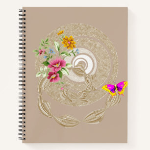 Spiral Notebook Butterfly Floral