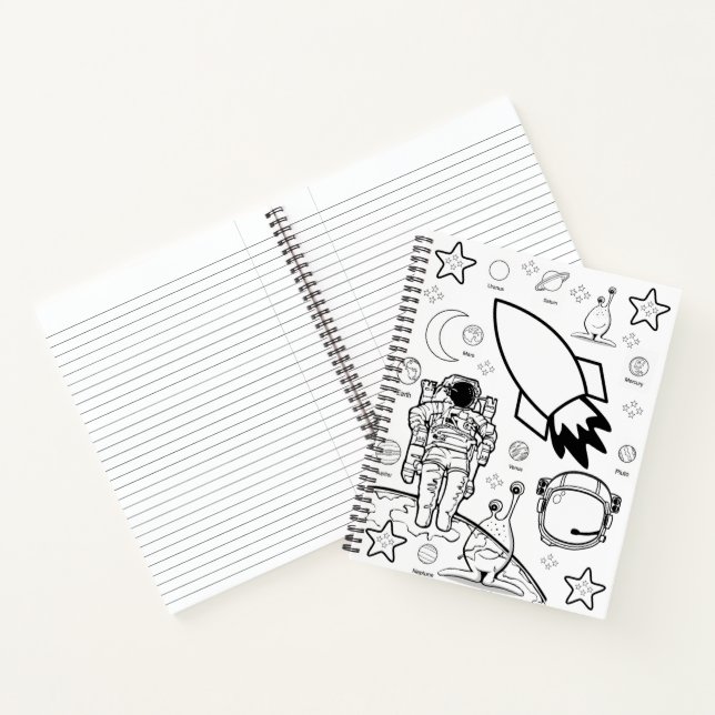 Spiral Notebook Colouring Astronaut (Inside)