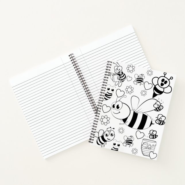 Spiral Notebook Colouring Bumblebee (Inside)