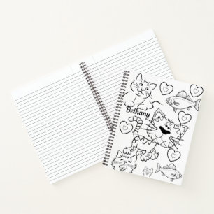 Spiral Notebook Colouring Cats Kittens