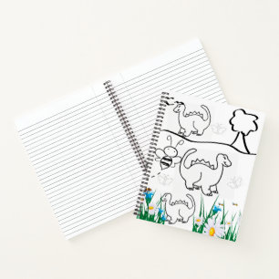 Spiral Notebook Colouring Dinosaur