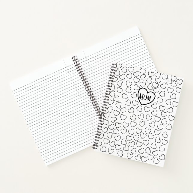 Spiral Notebook Colouring Hearts for Mum (Inside)