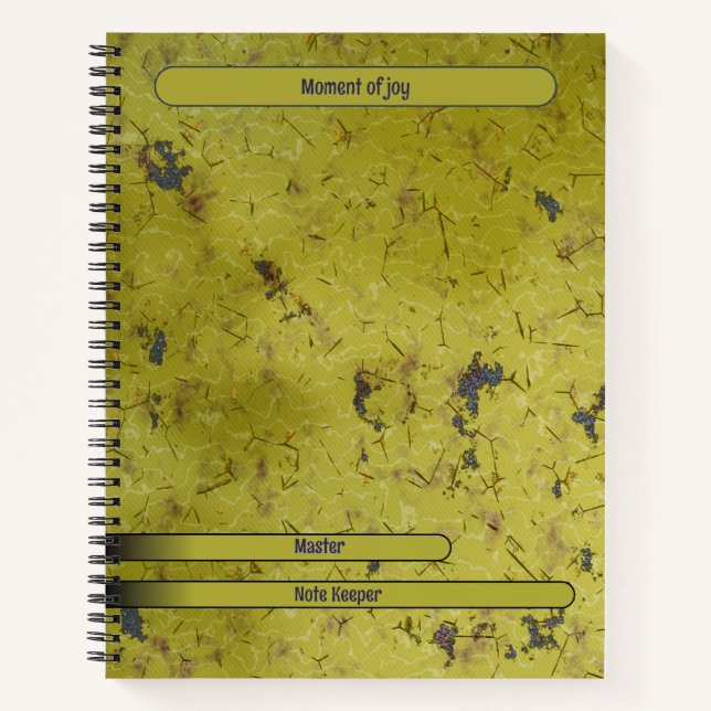 Spiral Notebook cover with yellow texture print (Front)