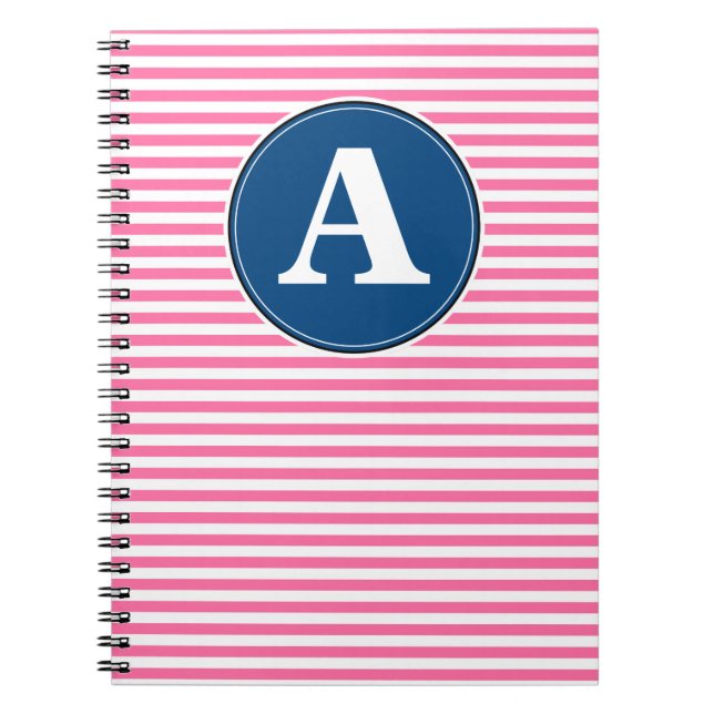 Spiral Notebook, Custom Monogram Template Notebook (Front)