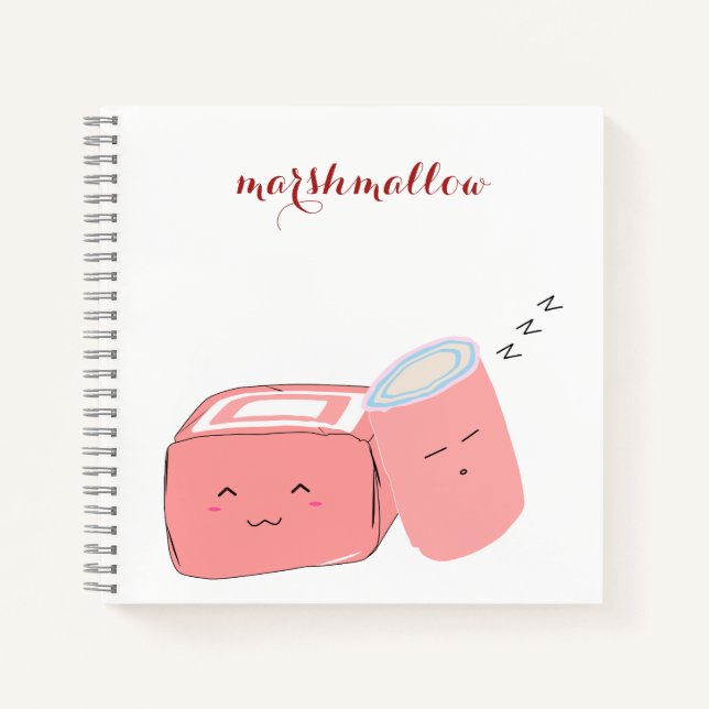 Spiral Notebook | Cute Marshmallow (Front)