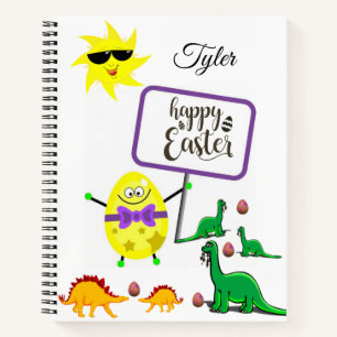Spiral Notebook Easter Dinosaur
