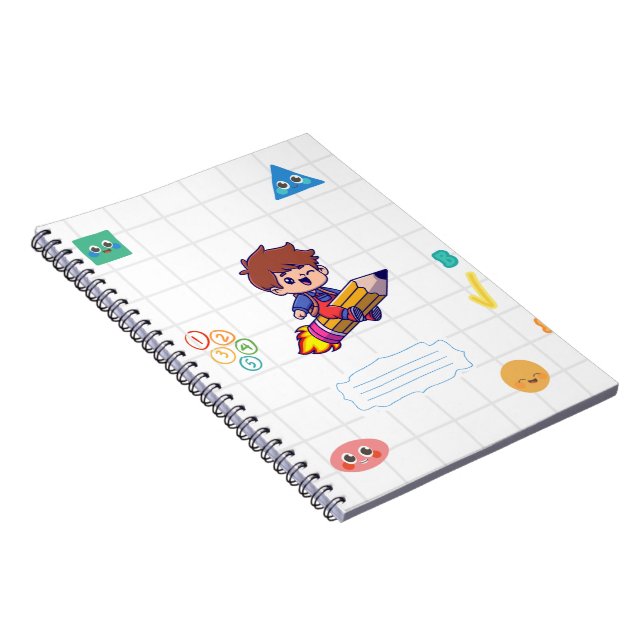 Spiral Notebook for Kids with Cheerful Design (Right Side)