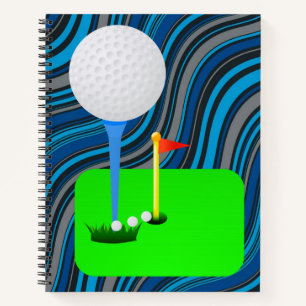 Spiral Notebook Golf Ball Stripe