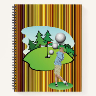 Spiral Notebook Golfer Stripe