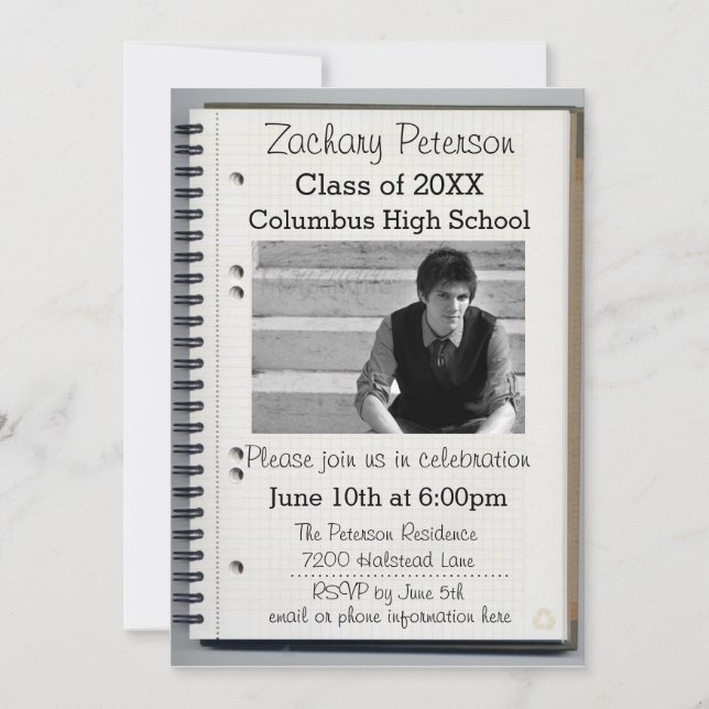Spiral Notebook - Graduation Announcement (Front)