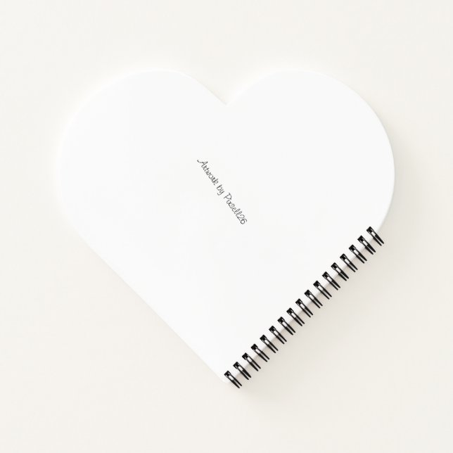 Spiral Notebook Heart Shape with Line Art  (Back)
