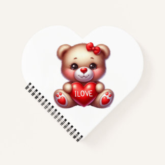 Spiral Notebook HEART WITH TEDDY