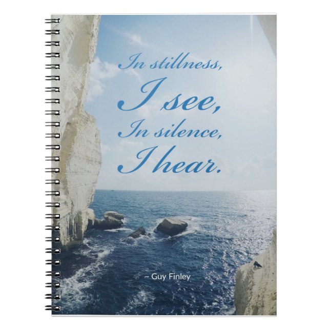 Spiral Notebook "In Stillness" 6.5"x8.75" (Front)