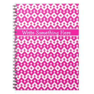 Spiral Notebook or Journal: Candy Pink Geometric