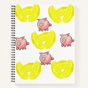 Spiral Notebook Pig