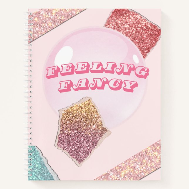 Spiral Notebook - Pink Glitter Notebook (Front)