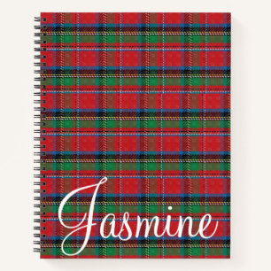 Spiral Notebook Red Green Blue Plaid