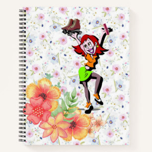 Spiral Notebook Skating Floral